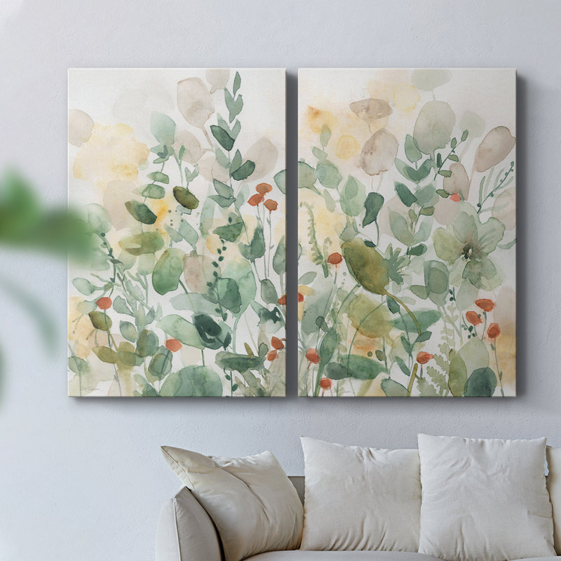 «Wildflower Song» - Toile tendue avec châssis de qualité supérieure - Prêt à être accroché, H 48 po x l 64 po