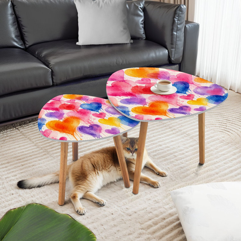 Ensemble de 2 tables basses gigognes Triangle