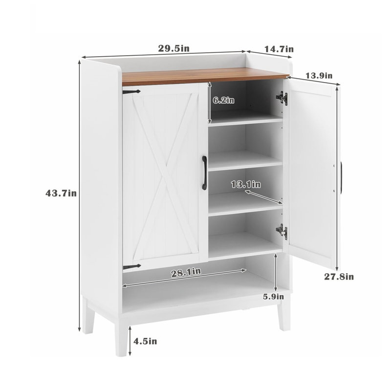 Range-chaussures à 5 niveaux avec tablettes réglables