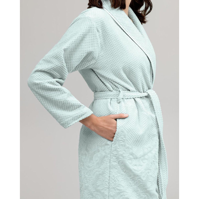 Michelle Cotton Terry Cloth Girl / Woman+ Above Knee Bathrobe with Pockets, L