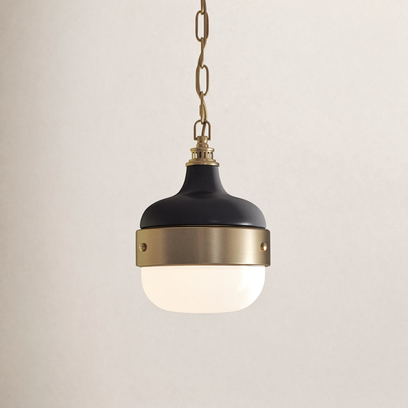 Luminaire suspendu simple Tulane, Laiton antique foncé / noir mat, H 10,875 po x l 8 po x P 8 po