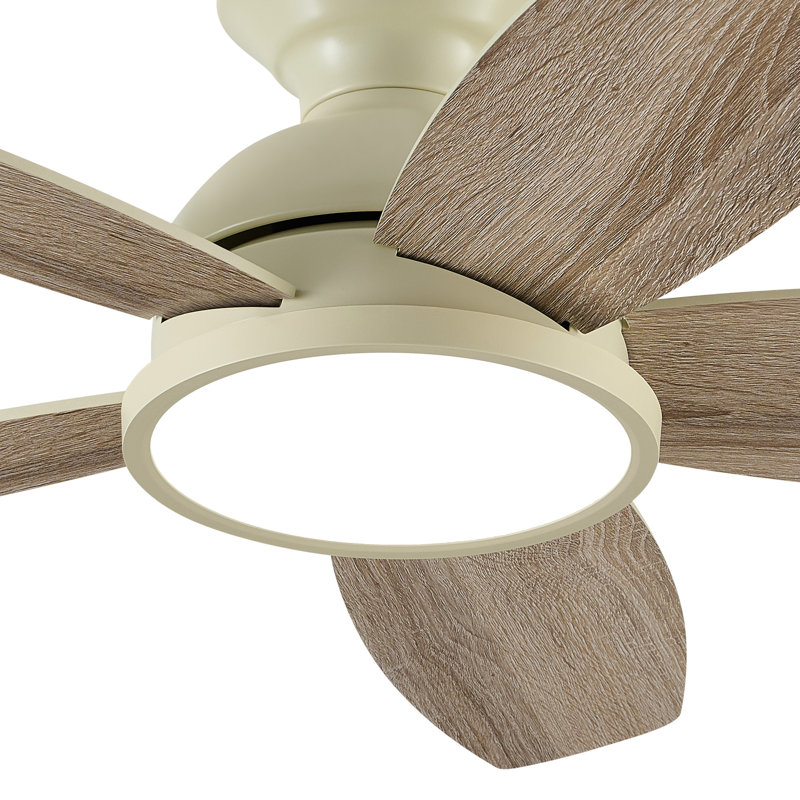 Ventilateur de plafond encastré 36 po avec lumière DEL et télécommande, Ivoire ivoire