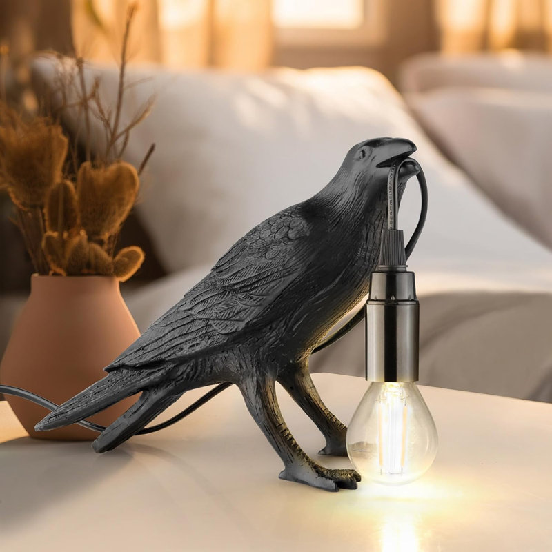 Crow Lamp Raven Table Lamp With Bulb Bird Desk Lamps Gothic Home Decor Crow Light Raven Lamp For Bedside