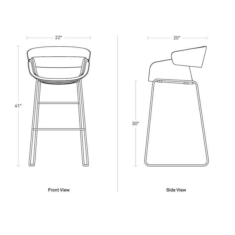 Racer Upholstered Counter Stool - Metal Frame