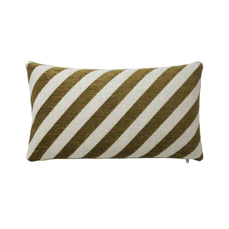 Calisson Decorative Pillow, Olive/White, Rectangle 13"H x 22"W