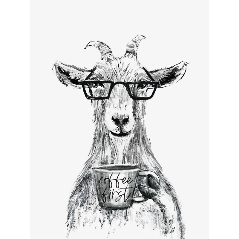 Petit-déjeuner «Goat Coffee First», H 40 po x l 30 po x P 1,25 po