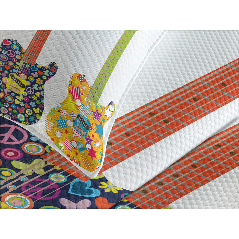 Ensemble de couvre-lit Ambesonne Popstar, Couvre-lit pour très grand lit + 2 taies décorat