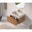 Meuble-lavabo mural de 30 po avec lavabo, armoire de salle de bain flottante murale avec finition en contreplaqué intégré de conception minimaliste moderne pour salle de bain compacte couleur acacia