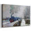 Train dans la neige, la locomotive, 1875, toile tendue avec châssis-926847991