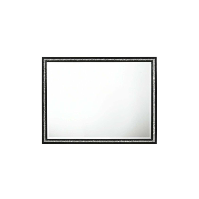 Haiden 46"x35" Mirror, Weathered Black Finish, Weathered Black