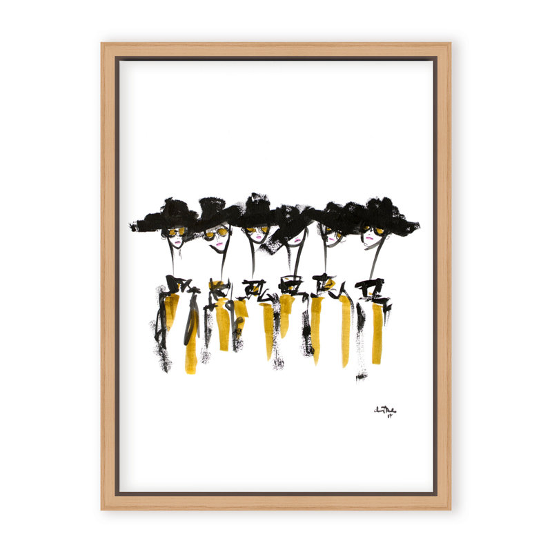 Hat And Sunnies Print by Chauncey Jacks, Framed Canvas, Beige, 16" H x 12" W x 2.375" D