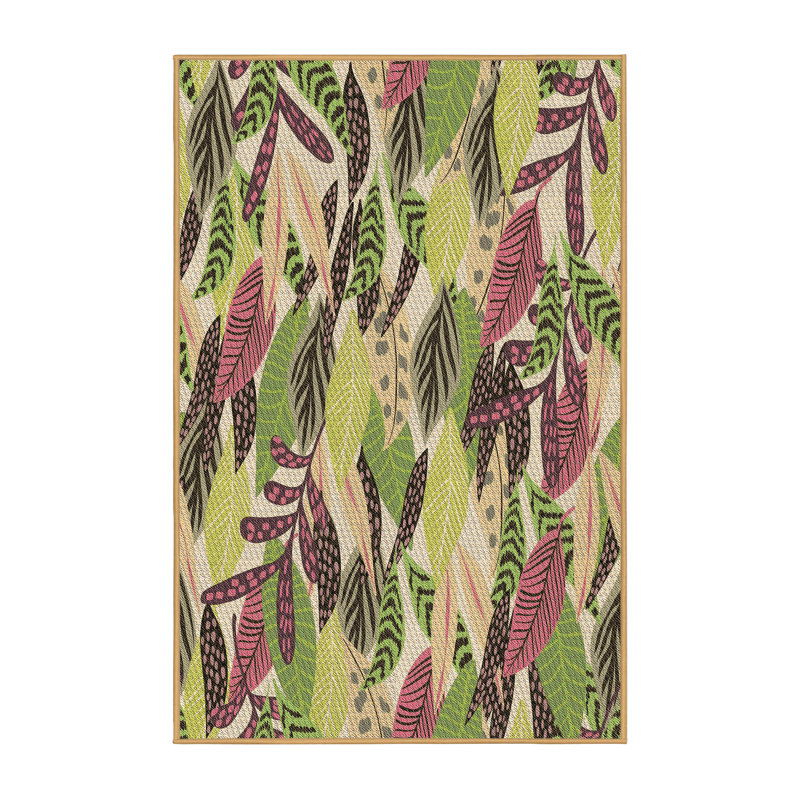 Tapis rond brun à motif floral, Rectangle 6 pi x 9 pi