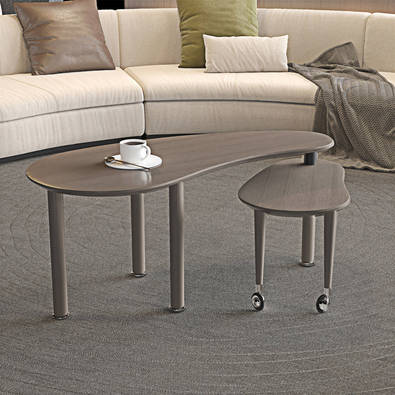 Table basse rotative en bois, Marron foncé
