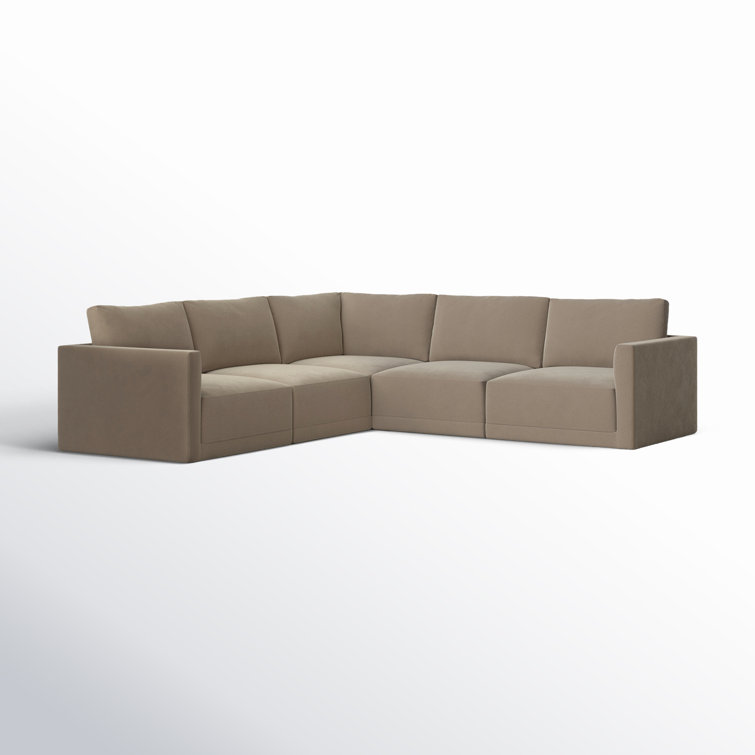Deirdre 5 - Piece Modular Velvet Reversible Sectional