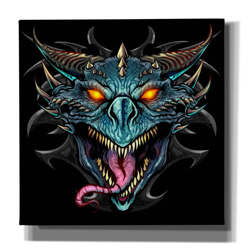 Tête de dragon Gesele, H 37 po x l 37 po x P 1,5 po