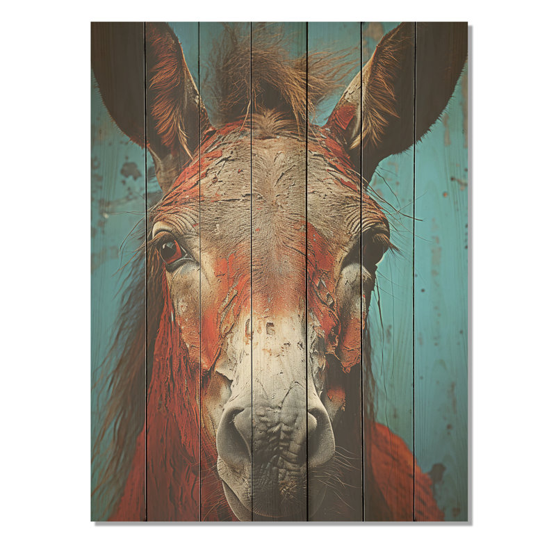 Donkey Burros Blues - âne sur bois, H 20 po x l 10 po