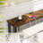5.9" Narrow Console Sofa Table With Power Outlets, Behind Couch Table With “X” Cross Metal Frame Charge Station With 6.5’ Extension Cord, Rustic Brown