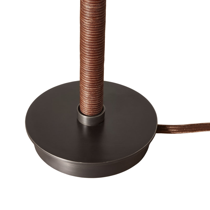 Delphine Wicker Mini Lamp in Dark Brown
