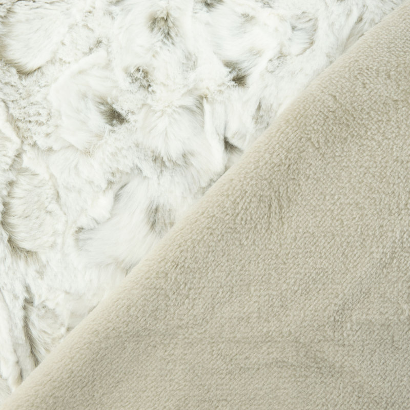 Cream Faux Fur Reversible Waterproof Pet Blanket 60" x 70"