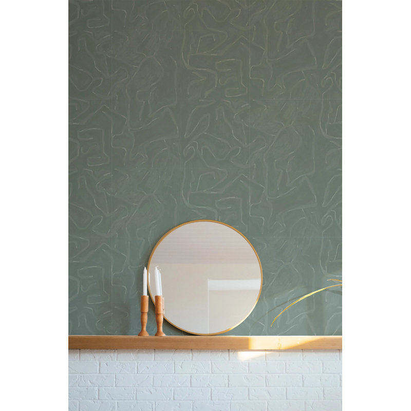 Painted Lines - Wallpaper, Blue Green, Peel & Stick, Self-Adhesive