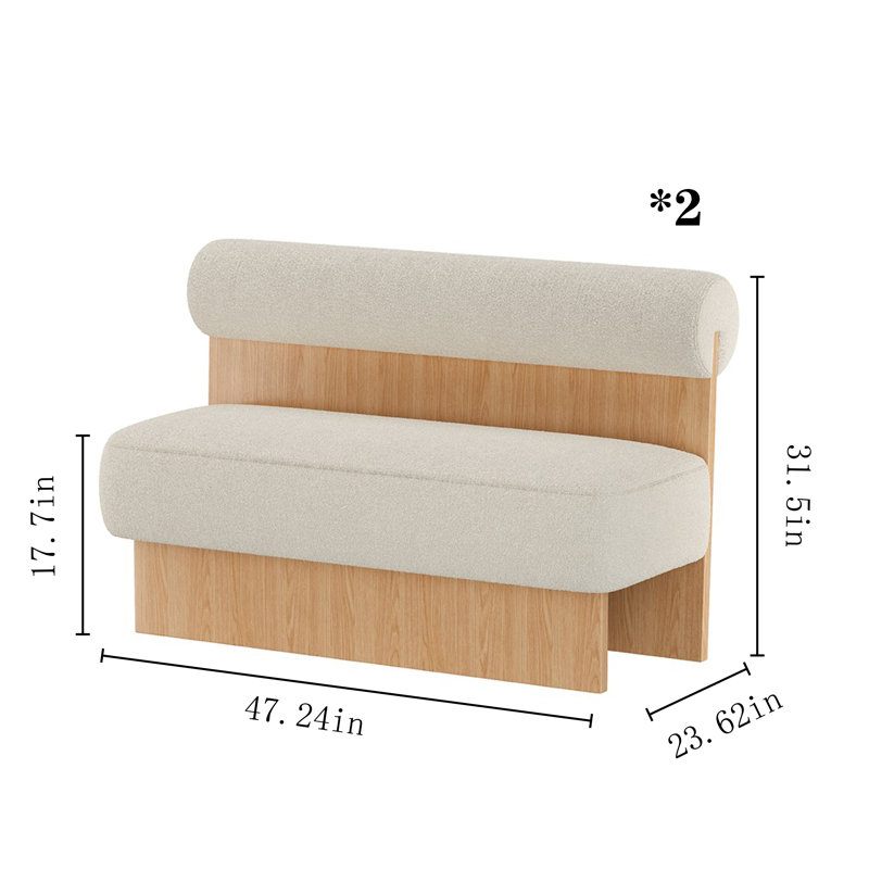 Cream-colored padded solid wood display booth