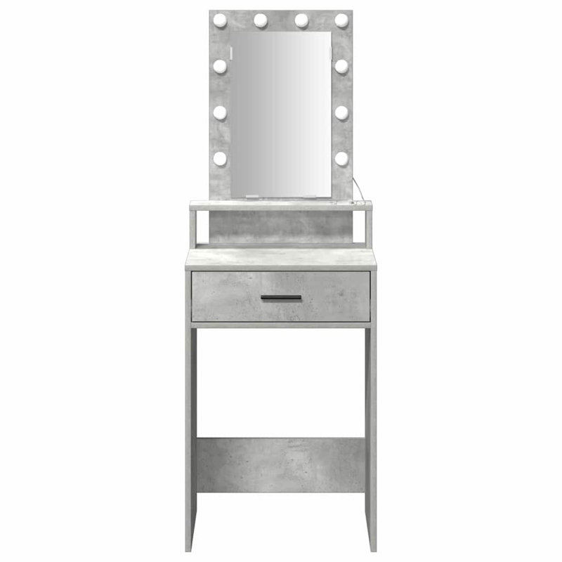 Dressing Table with Mirror, Grey