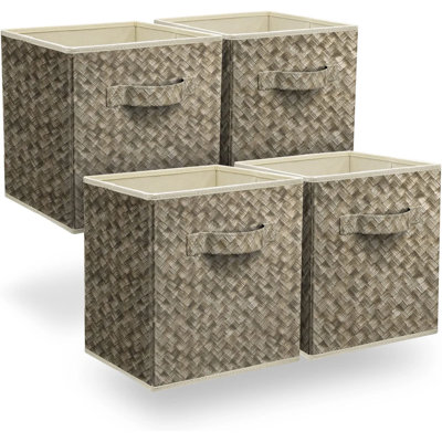 Sorbus 4 Pack 11" Foldable Fabric Storage Cube Bins with Handles