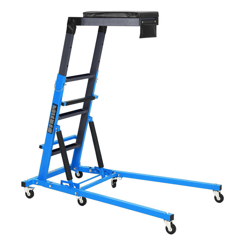440 lb Collapsible Topside Engine Creeper Work Platform, Adjustable Height 45-66 in