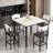 Marble 5-Piece Dining Table Set: Counter-Height Table & Stools | Space-Saving for Kitchen, Office, Small Spaces-2091658088