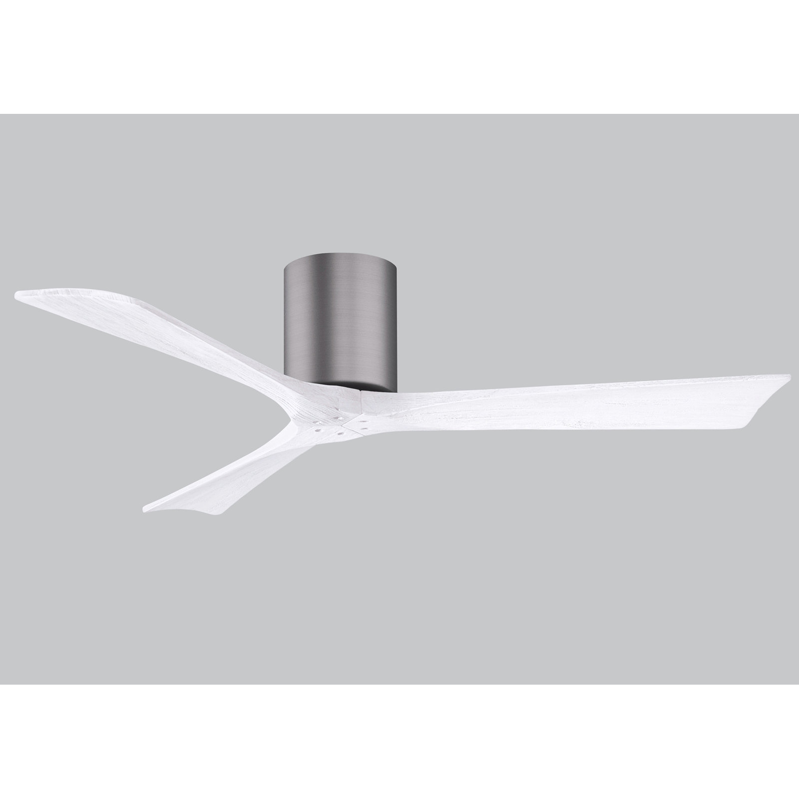 Olivier 3 Blade Ceiling Fan, Matte White, Brushed Pewter, 52"