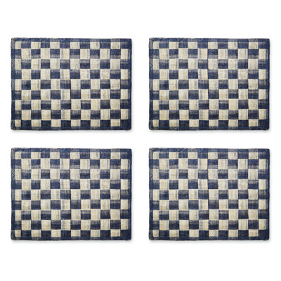 Black Sinamay Placemats, Set Of 4