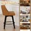 Tabouret de bar et de comptoir pivotant à 360 ° Novogratz - Structure en bois massif (ensemble de 2)-1429514110