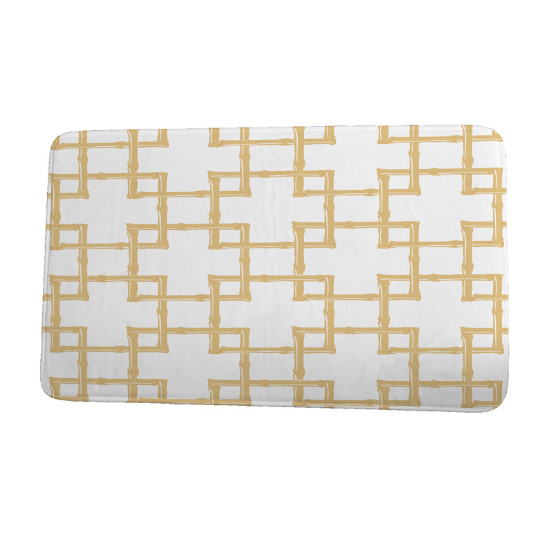 Tapis de bain en rayonne de bambou, l 17 po x L 24 po, Jaune