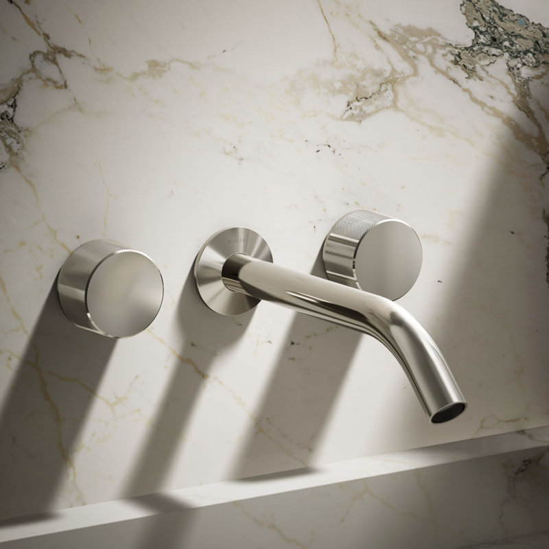 Components Wall-Mount Bathroom Sink Faucet Trim with Oyl Handles, Polished Nickel