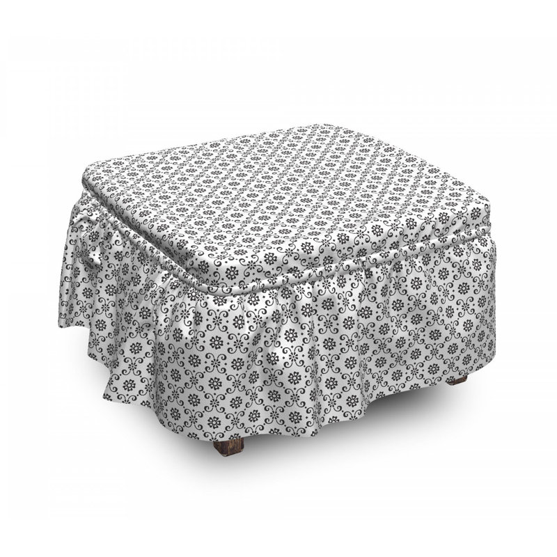 Ensemble de housse pour repose-pieds à coussins carrés 2 pièces