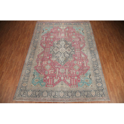 Tapis traditionnel en laine à motif géométrique 10 x 13