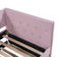 Lit de jour capitonné et capitonné, canapé-lit en velours avec motif de rivets, sans sommier tapissier, rose