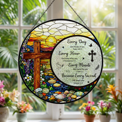 Panneau de vitrail en verre coloré 12 "H 12"
