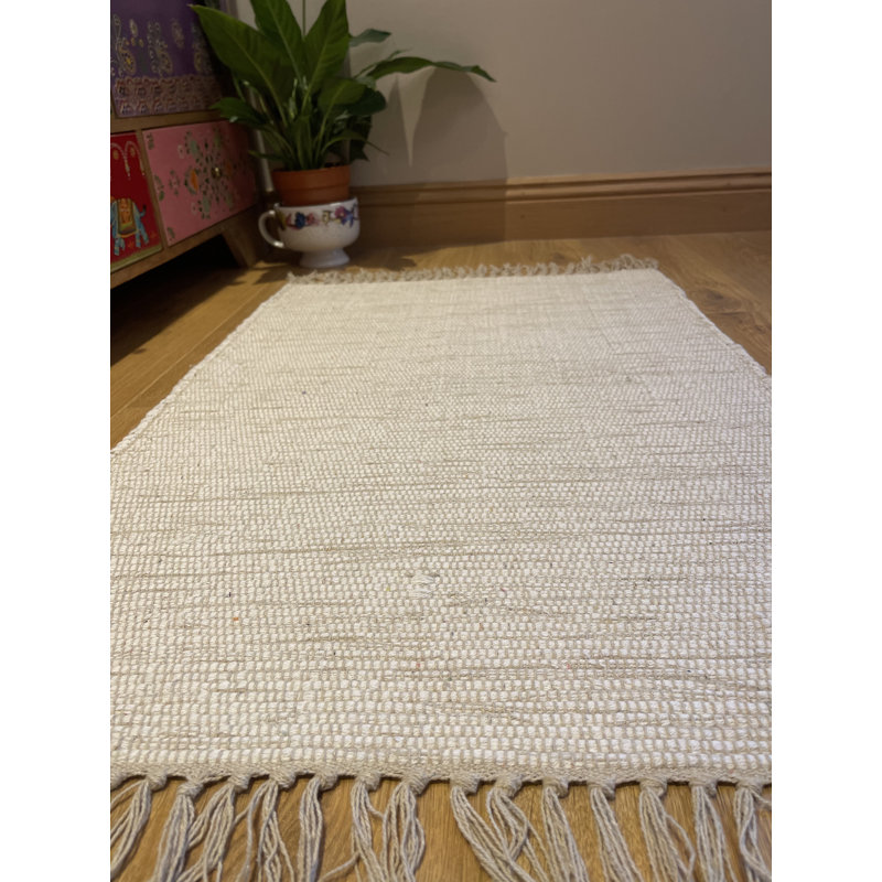 Edyta Cotton Hand Woven Area Rug, Rectangle 75 x 120cm
