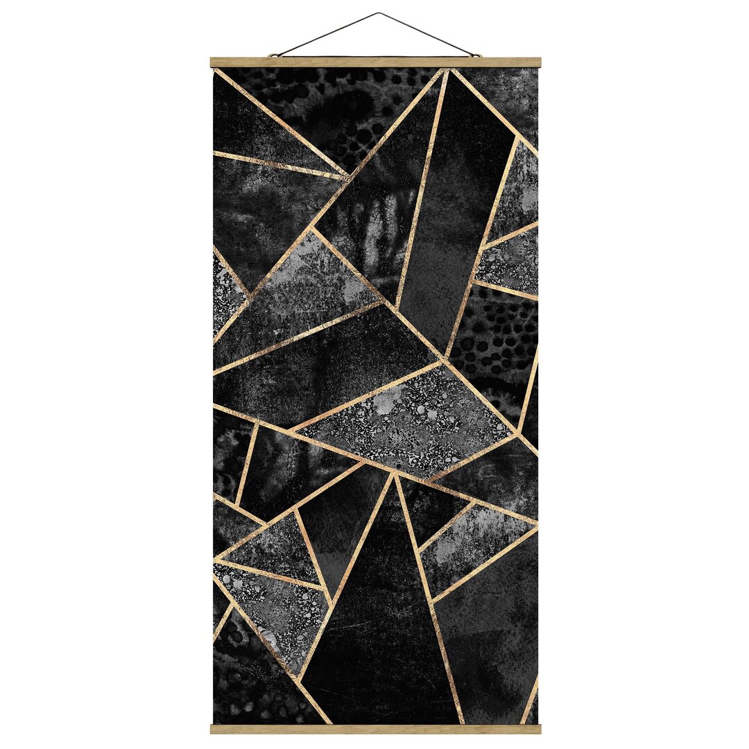 Stoffmuster Grey Triangles Gold von Elisabeth Fredriksson