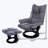 33" Contemporary Chenille Recliner And Ottoman With Swiveling Metal Base