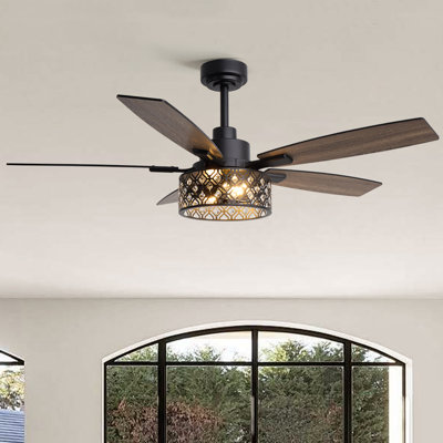 Ventilateur de plafond 52 "avec 5 pales noir 52"