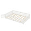 Lit grand pour enfants avec garde-corps et porte, lit bas pour tout-petit en bois, blanc-184515976-184515980