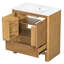 Meuble-lavabo moderne en bois massif avec lavabo en céramique Arlo-125959299