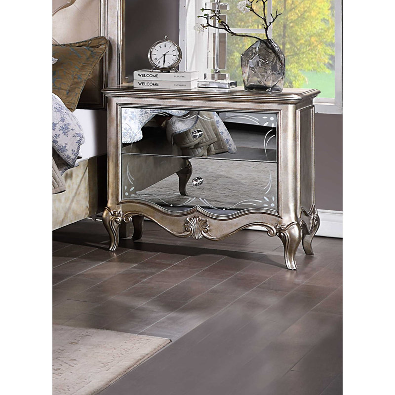 Table de chevet 2 tiroirs Khiandra