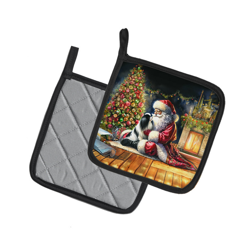 Paire de porte-casseroles japonais menton et père Noël