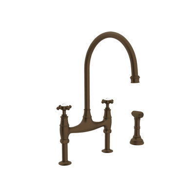 Georgian Era Bridge Kitchen Faucet with Side Spray