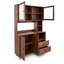 Armoire de cuisine de 47 pouces avec portes vitrées, support pour micro-ondes et buffet