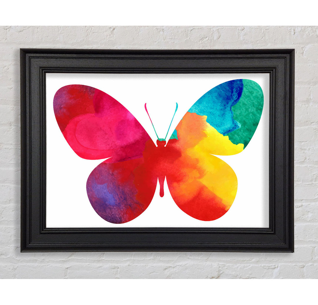 Regenbogen Schmetterling Gerahmter Druck