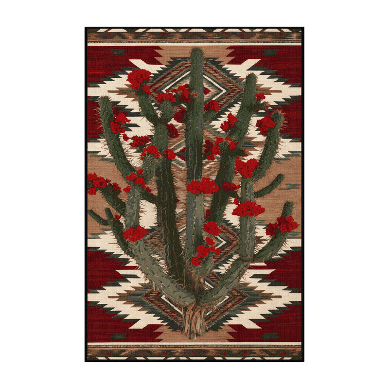 Washable Ocotillo Southwestern Area Rug, Runner 2' x 4'